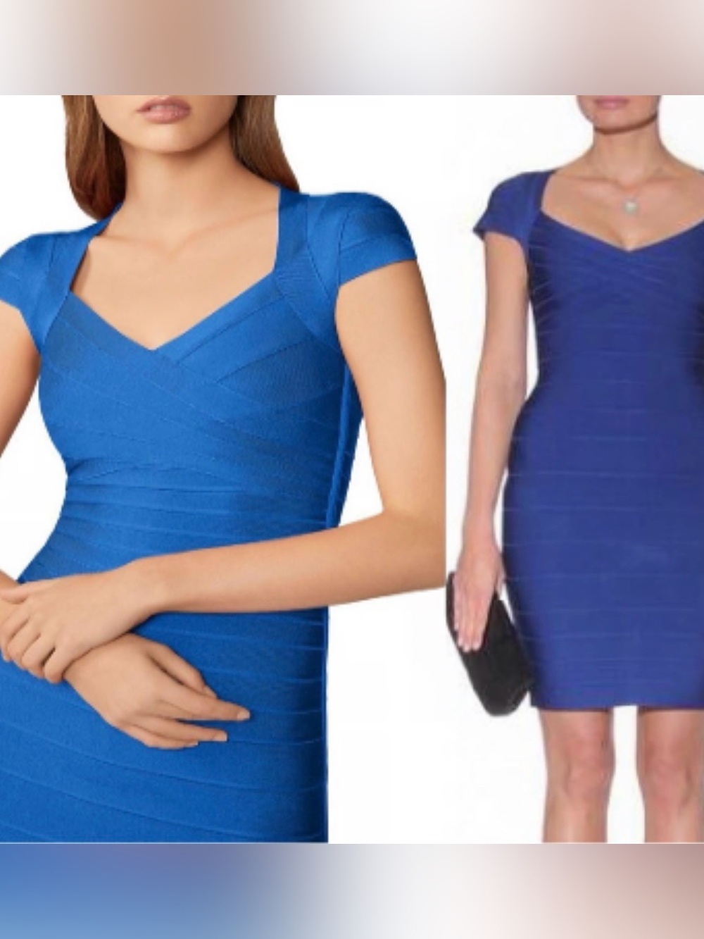 Herve Leger Iconic Y2K Raquel Ultramarine Blue Bandage Midi Dress Size XS